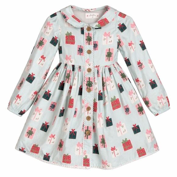 SweetHoney Other - SweetHoney Mint Gift Print Long Sleeve Dress Girls 4T